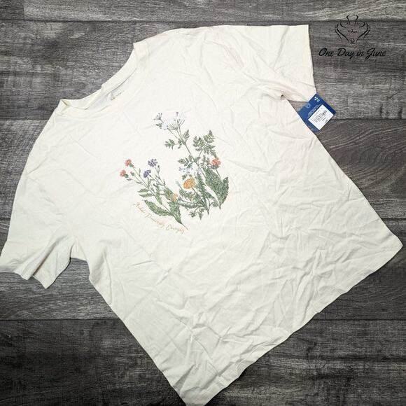 Arizona Jean Co. Juniors Floral Short Sleeve Tee Size S - Picture 1 of 5